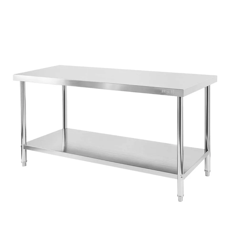Mega-M X Standard 180x70x85 tavolo inox centrale con ripiano