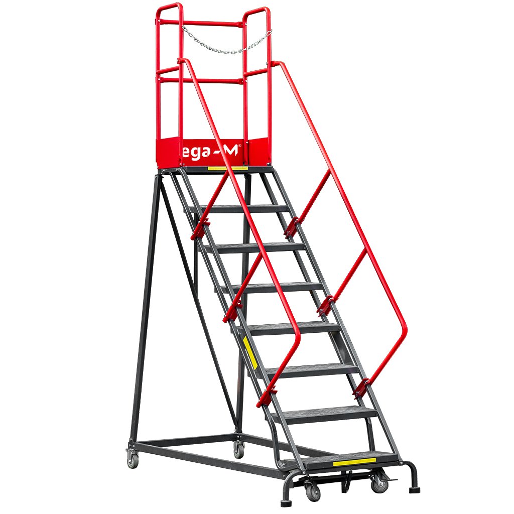 Mega-M H-204 cm scala magazzino 8 gradini con piattaforma