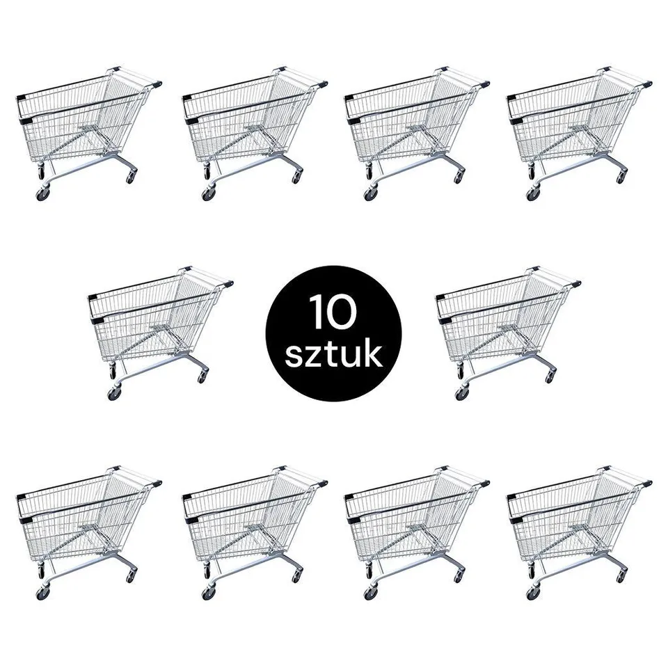 Mega-M YR 240L carrello spesa 240 litri set 10 pz zincato