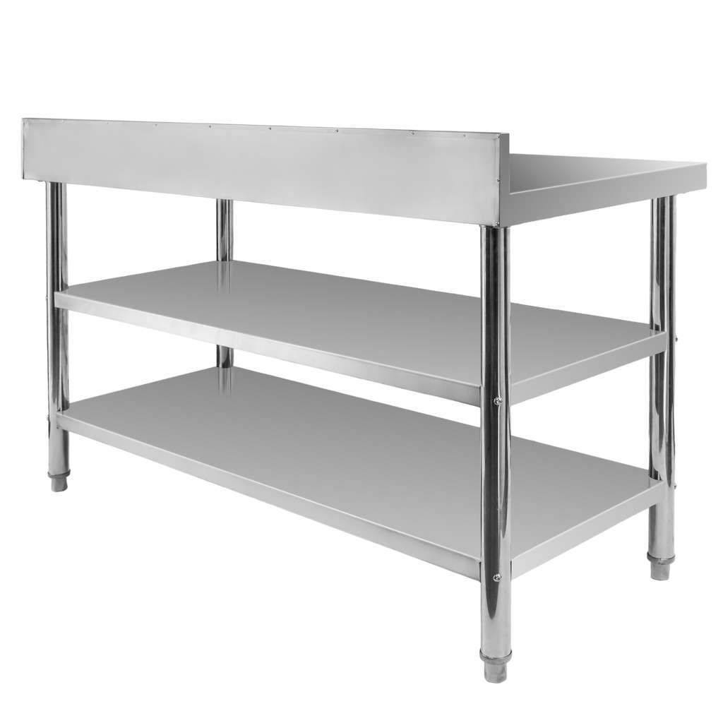 Mega-M X Standard tavolo inox a parete 140x70x85 cm 2 ripiani