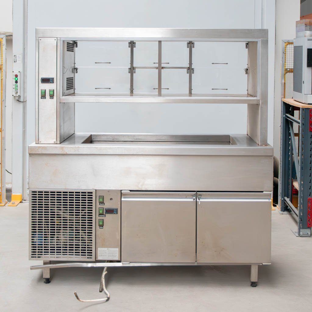 Vetrina refrigerata 133x70x155 cm acciaio sbrinamento automatico