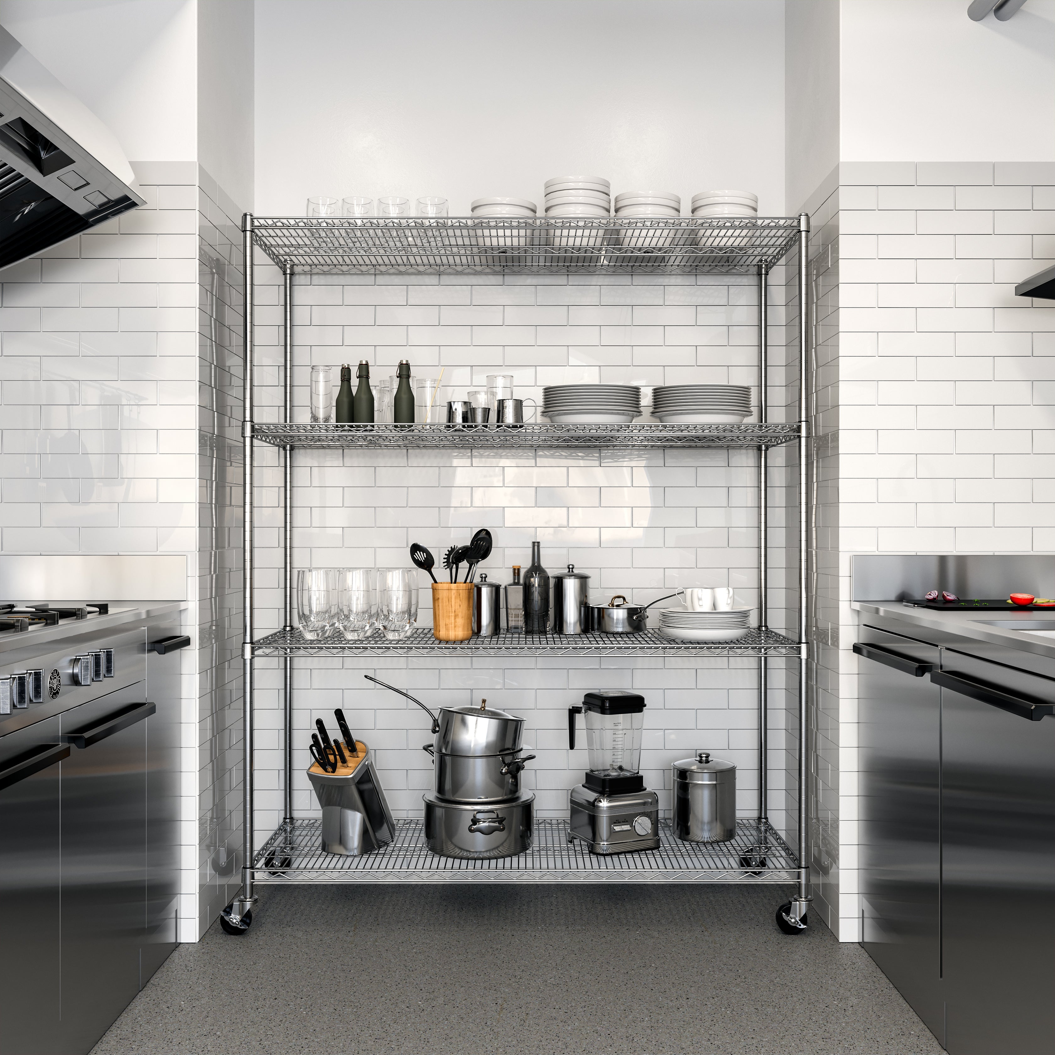 Seville Classics UltraDurable scaffale 4 ripiani 152x61 cm portata 363 kg