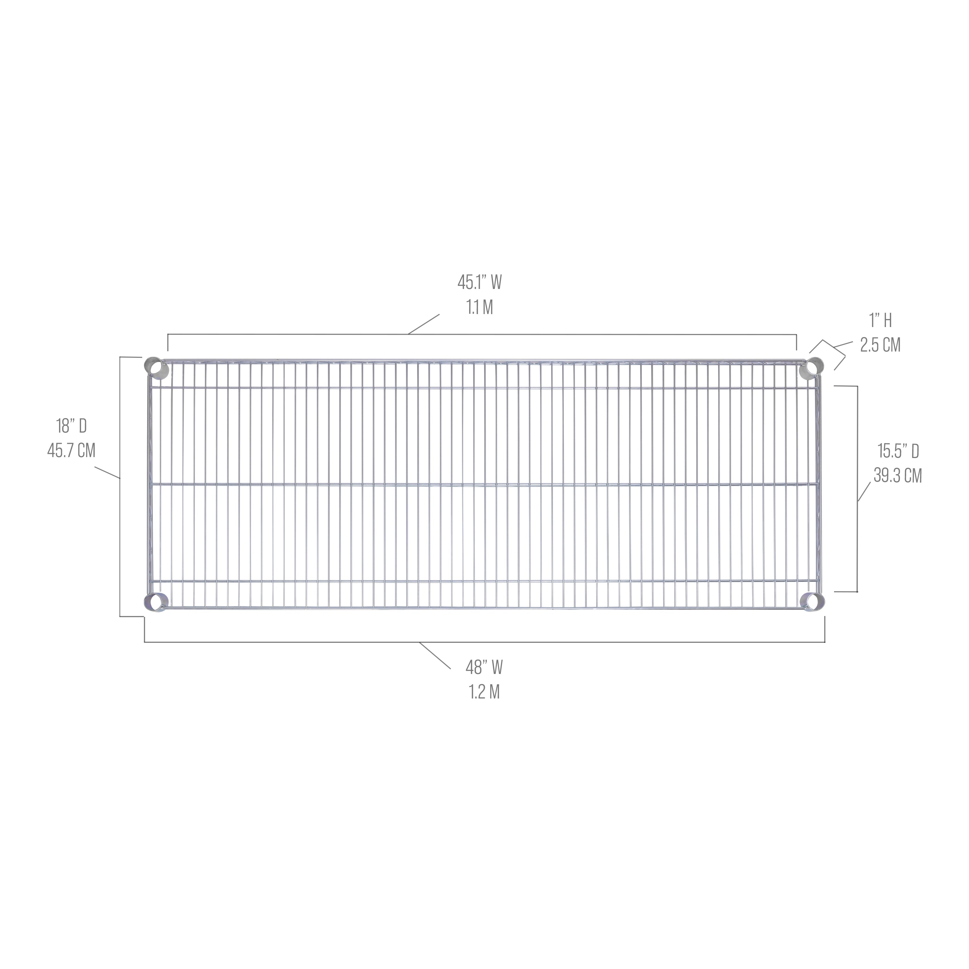 Seville Classics UltraDurable ripiano acciaio 122x46 cm 363 kg