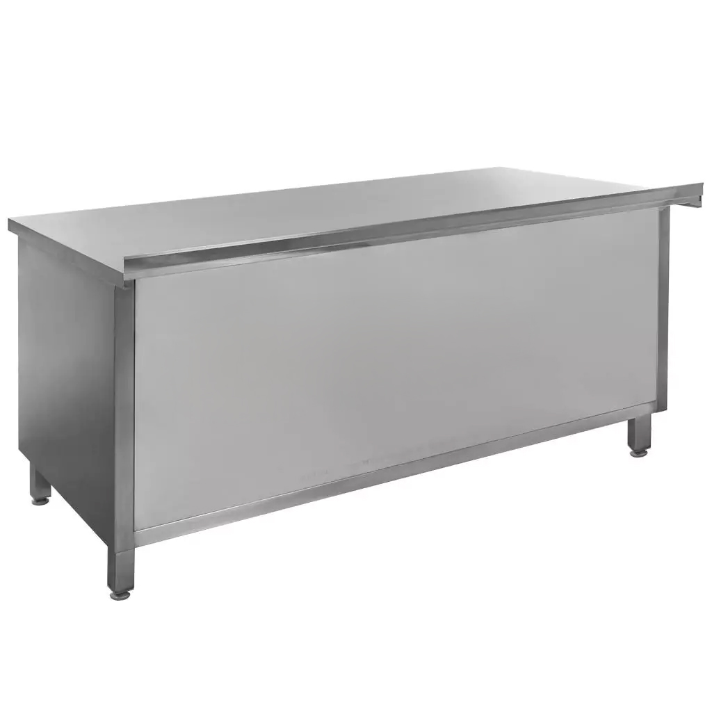 Mega-M Tavolo inox 180x70x85 cm a muro armadio saldato