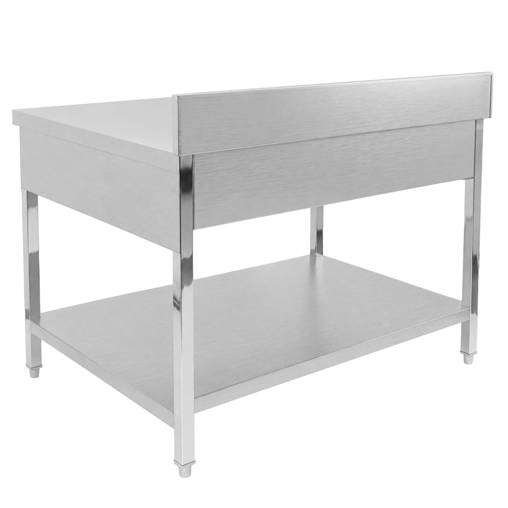 Mega-M X 120x70x85 tavolo inox parete 3 cassetti 1 ripiano