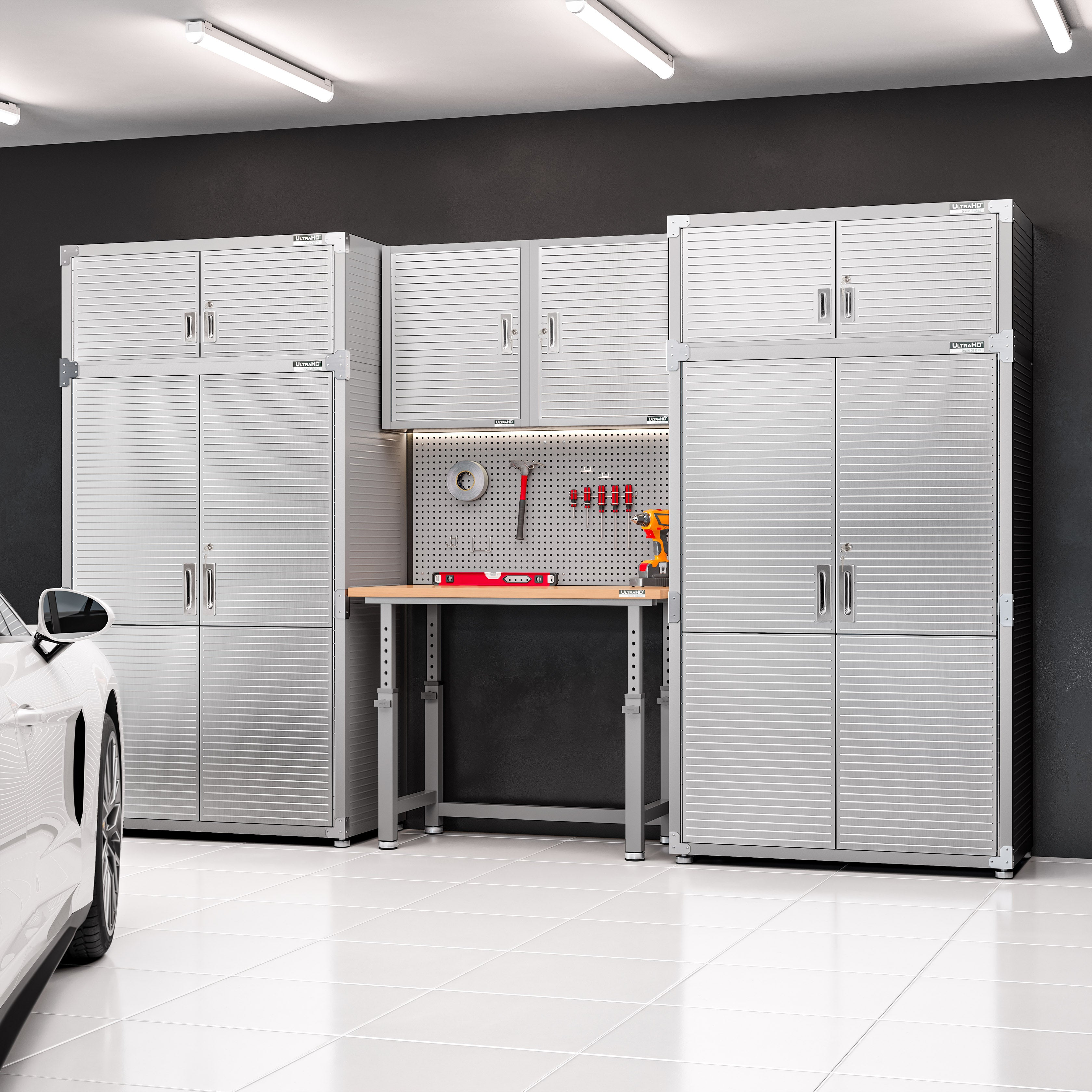 Seville Classics UltraHD pensile 1 anta inox granito 61x30 cm