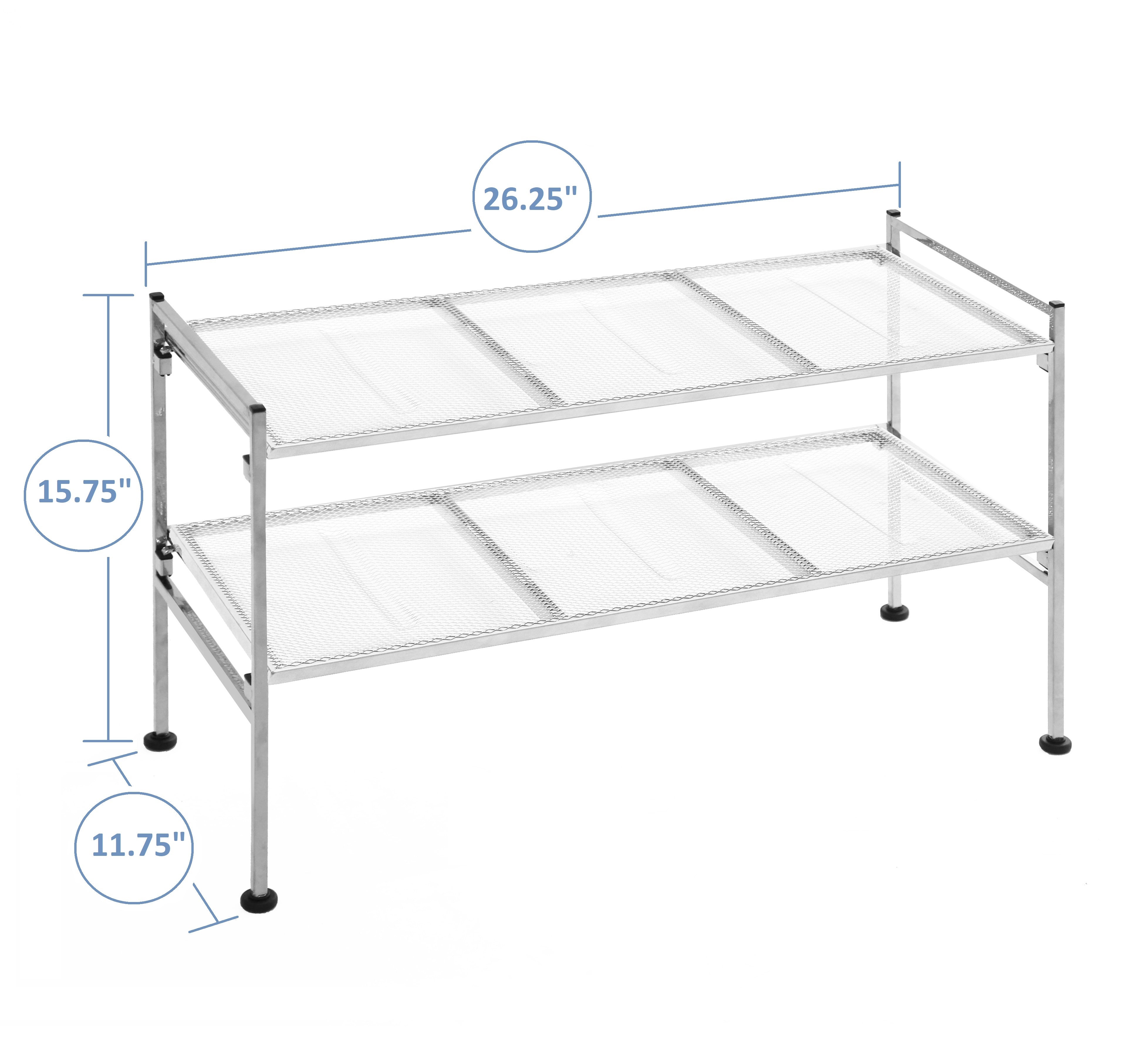 Seville Classics scarpiera 4 ripiani argento 67x30