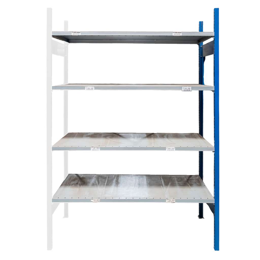 STOW H-200 Scaffale Magazzino 200x130x60 Zincato 4 Ripiani Aggiuntivo