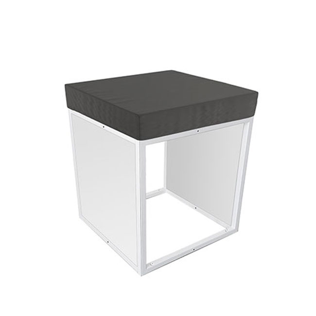 Agosistem Fiocco pouf singolo velluto telaio bianco 45x45
