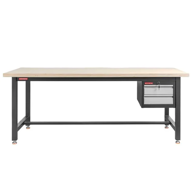 Werkberg S Tavolo lavoro 200x75 cm grafite 2 cassetti