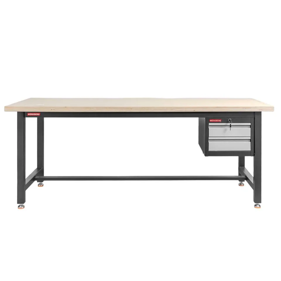Werkberg S Tavolo lavoro 200x75 cm grafite 2 cassetti