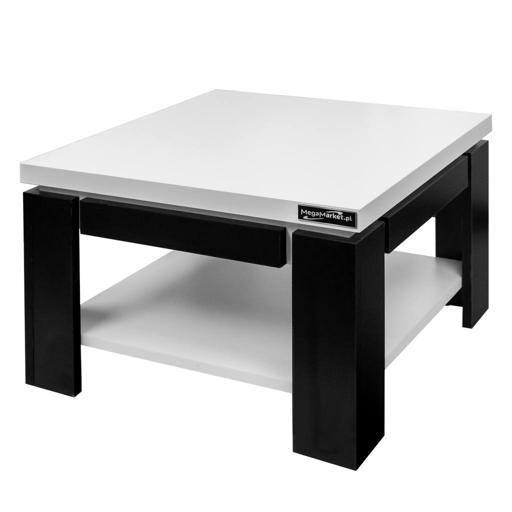 Mega-M 60x60x50 tavolino ufficio bianco alpino nero