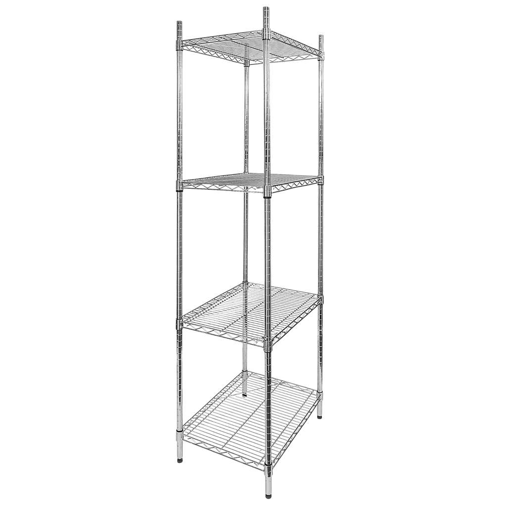 Mega-M scaffale cromato 4 ripiani rete 60x45x180 cm portata alta