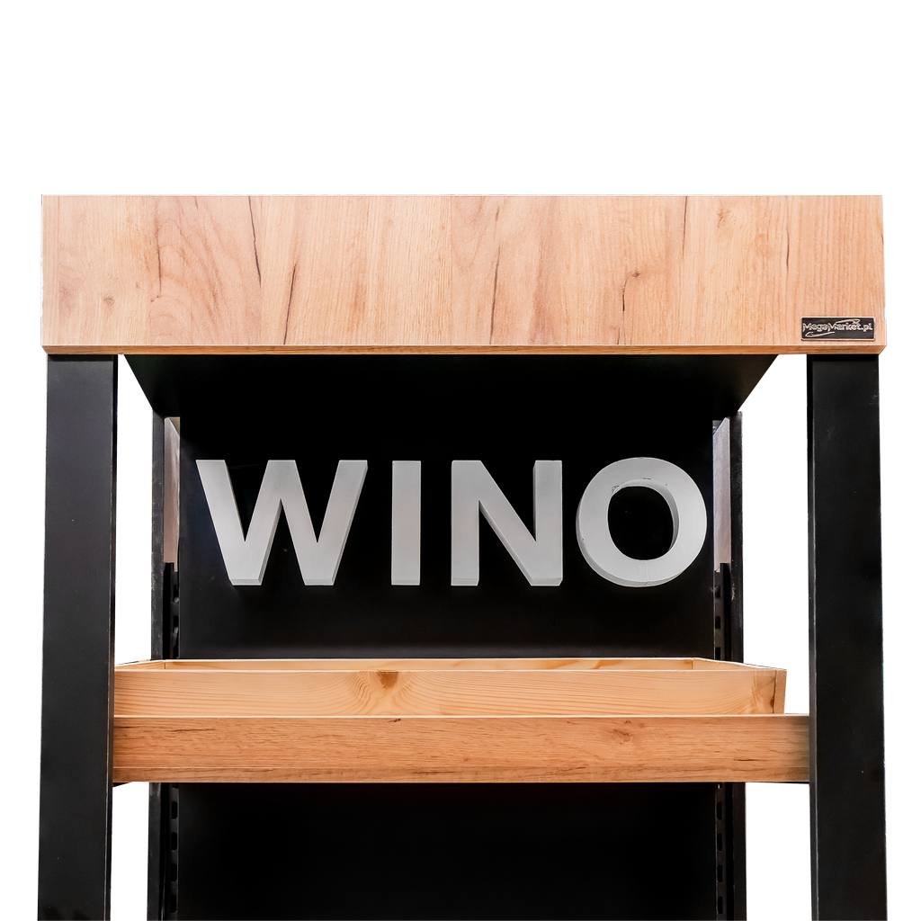 Mega-M Espositore vino H205x86,5 cm nero rovere LED