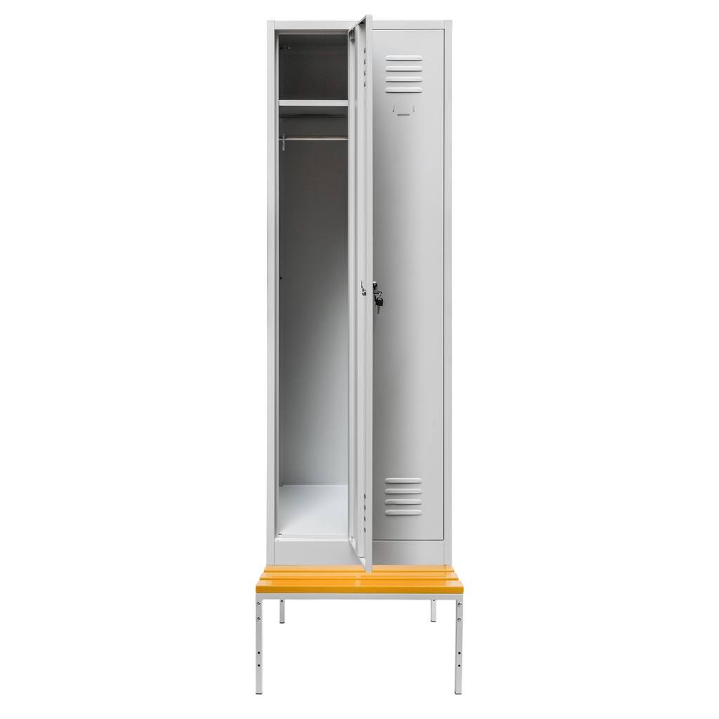 Mega-M S-60 cm armadio spogliatoio 2 ante grigio con panca