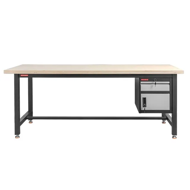 Werkberg S-200 banco da lavoro 200 cm grafite con armadietto