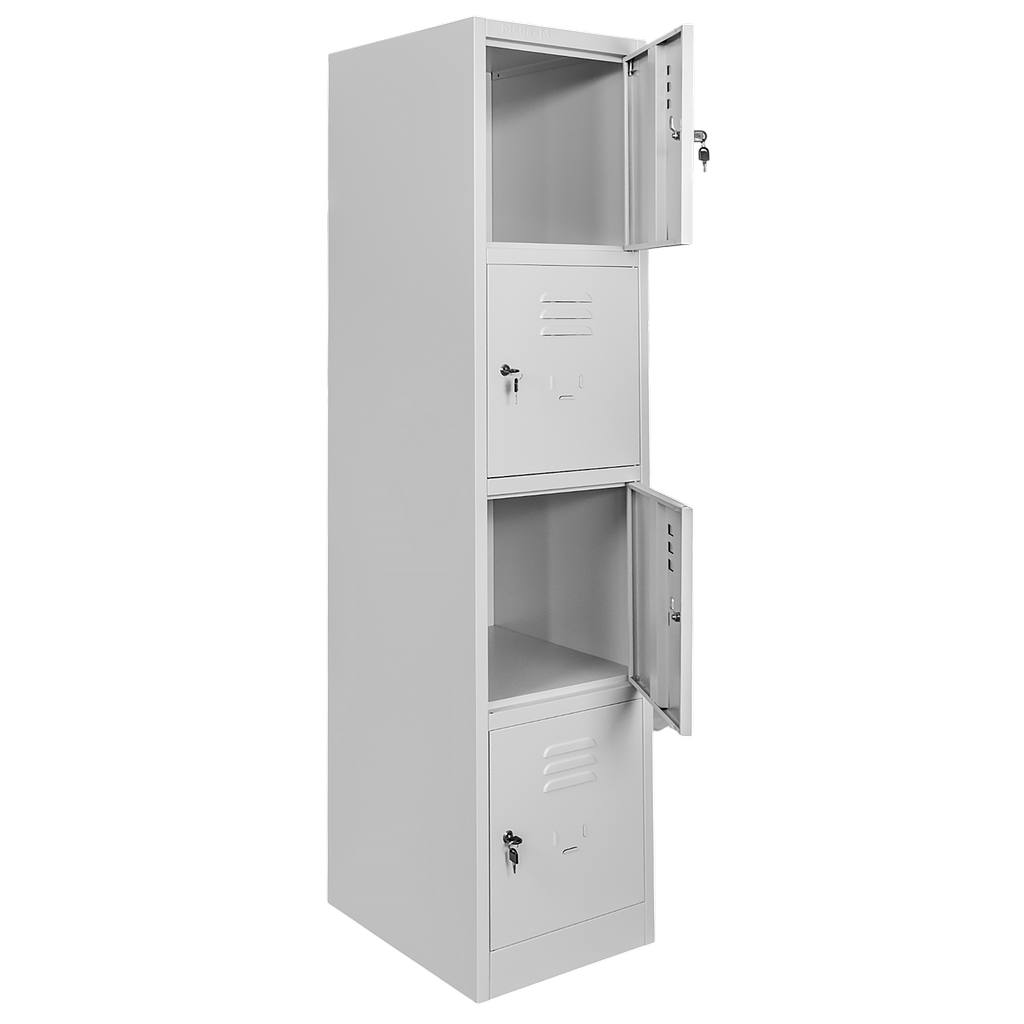 Mega-M armadietto spogliatoio 4 scomparti 40x50x180 cm grigio