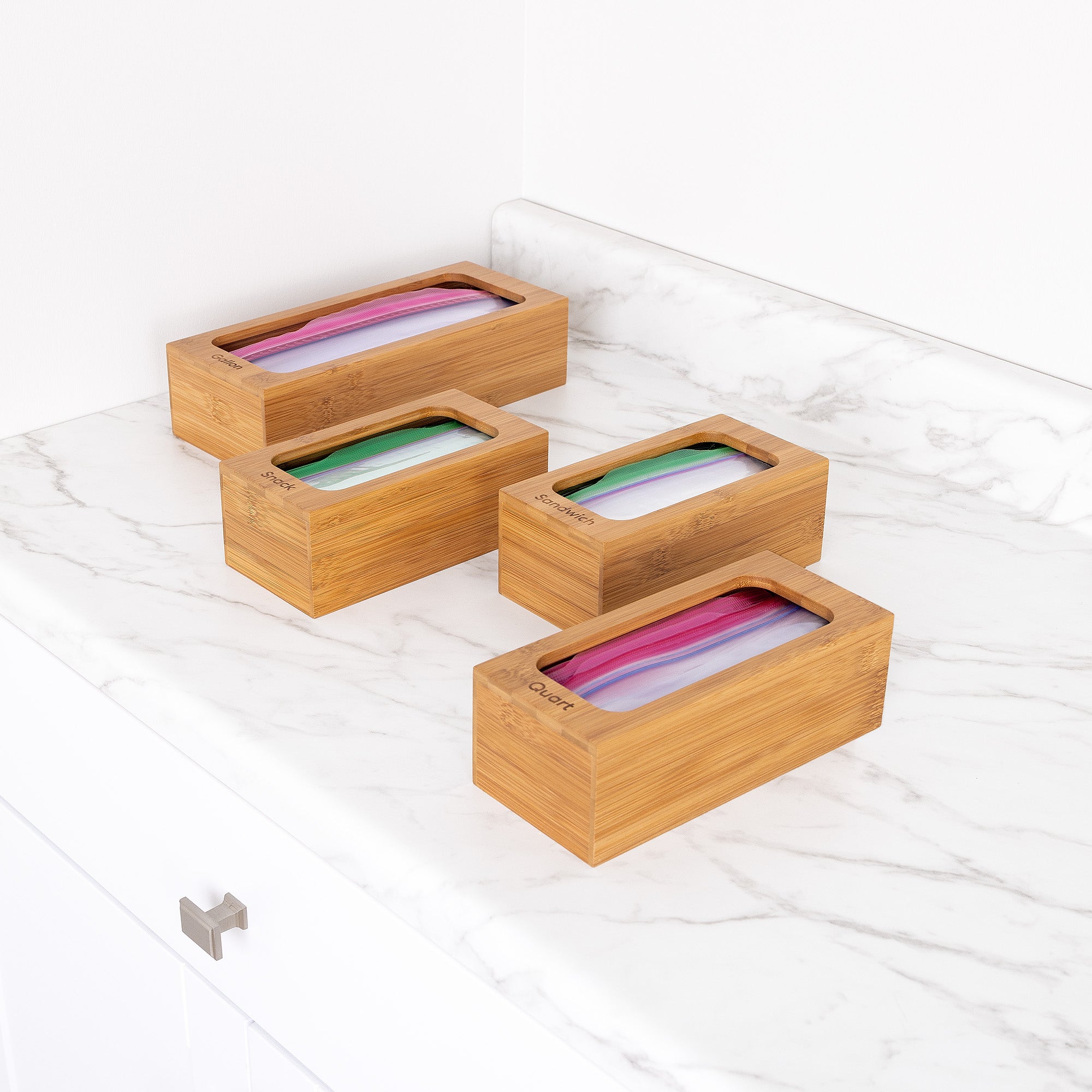 Seville Bamboo set 4pz porta sacchetti cucina bambù