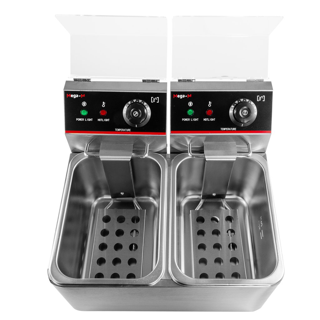 Mega-M 2x4L friggitrice elettrica doppia vasca 2x4 L inox