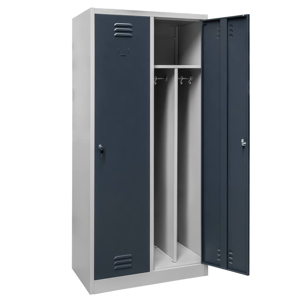 Mega-M S-80 Armadietto Spogliatoio 2 Ante Grigio Grafite Divisori