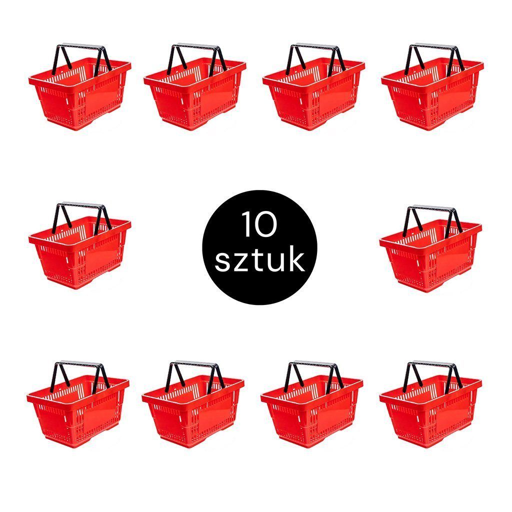 Mega-M cesto spesa rosso 22 L set 10 pezzi