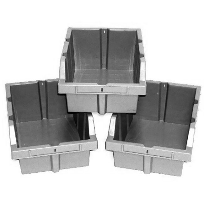Seville Classics WEB400 vaschette Large grigie 3 pezzi