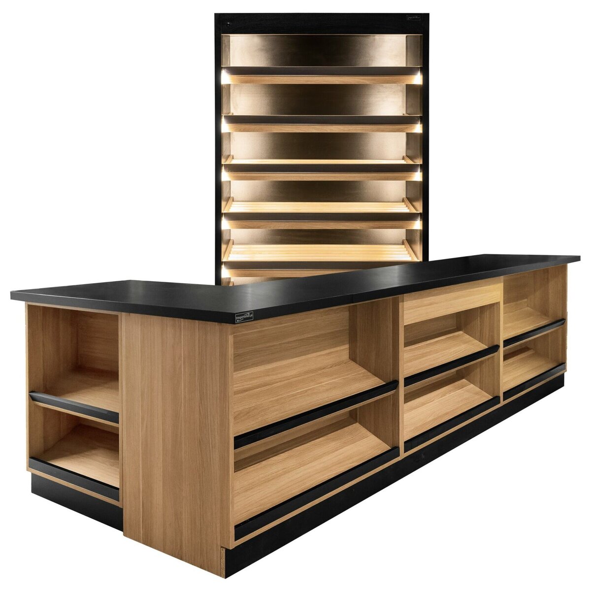 Mega-M 360x60x87 banco vendita rovere americano a L