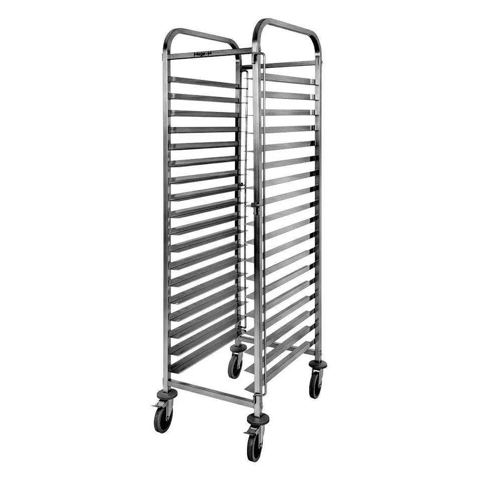 Mega-M Carrello Portavassoi Inox 62x47x174 cm 18 Teglie