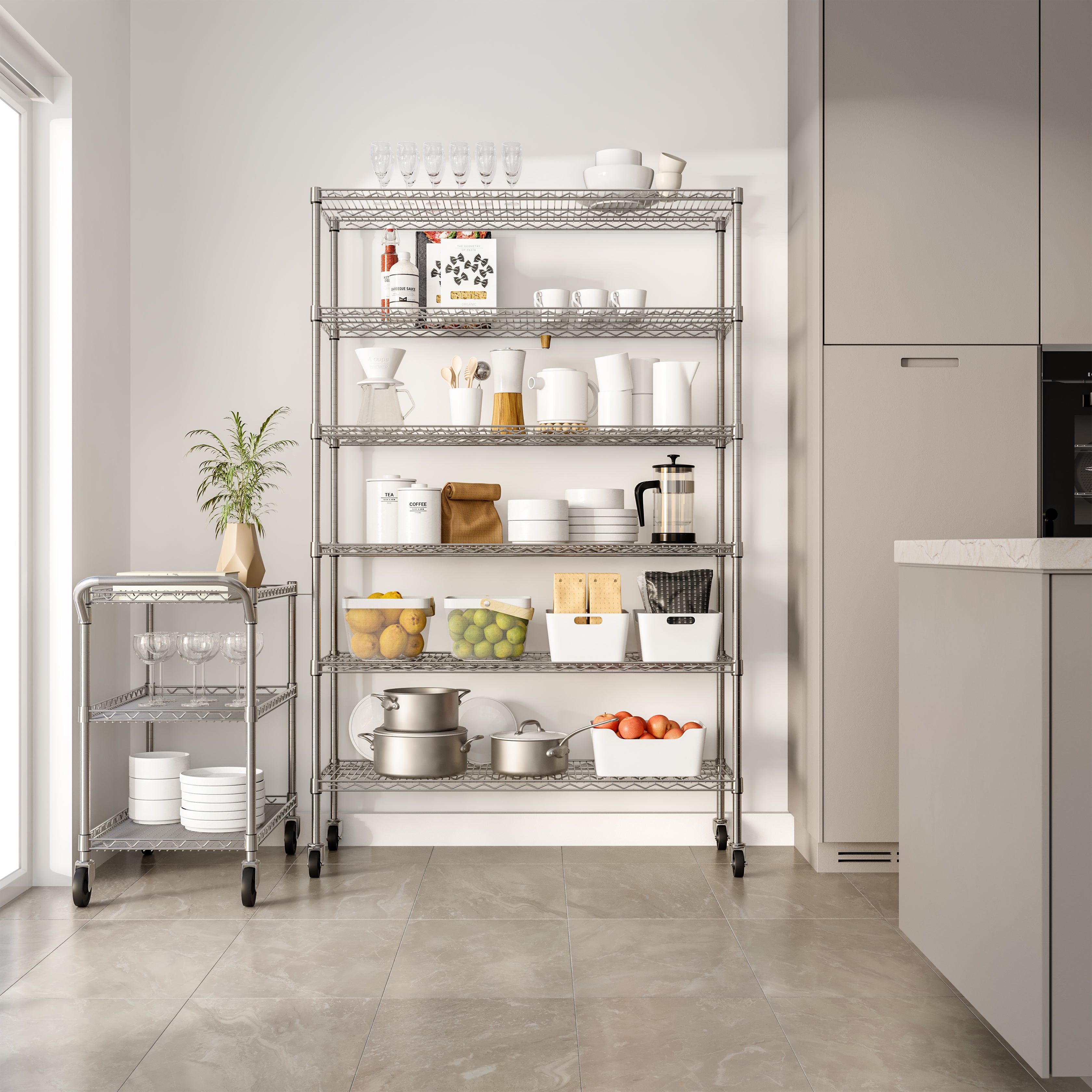 Seville Classics UltraDurable Scaffale Acciaio 6 Ripiani 122x46