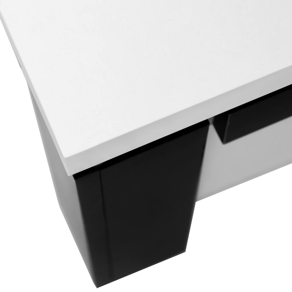 Mega-M 60x60x50 tavolino ufficio bianco alpino nero