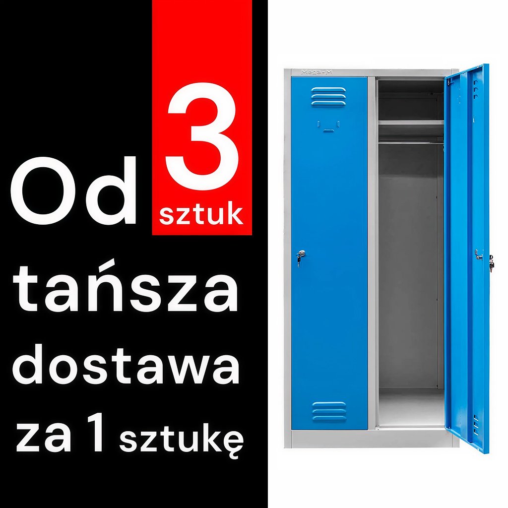 Mega-M S-80 armadio spogliatoio metallo 2 ante blu 80 cm