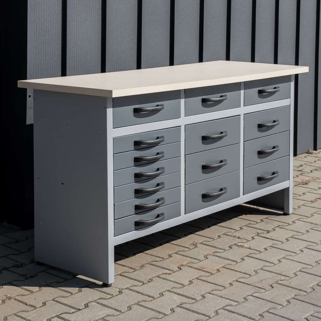 Werkberg Handyman S Banco da lavoro 160 cm 15 cassetti