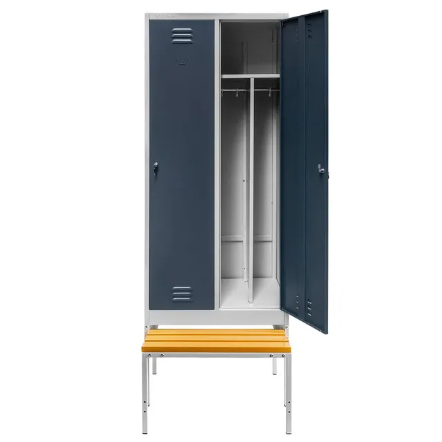 Mega-M armadietto spogliatoio 80 cm 2 ante panca grigio grafite