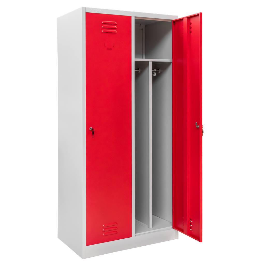 Mega-M S-80 armadietto spogliatoio 2 ante grigio rosso