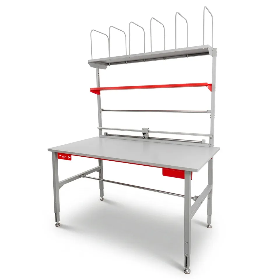 Mega-M S-160 tavolo imballaggio 160x80 regolabile grigio