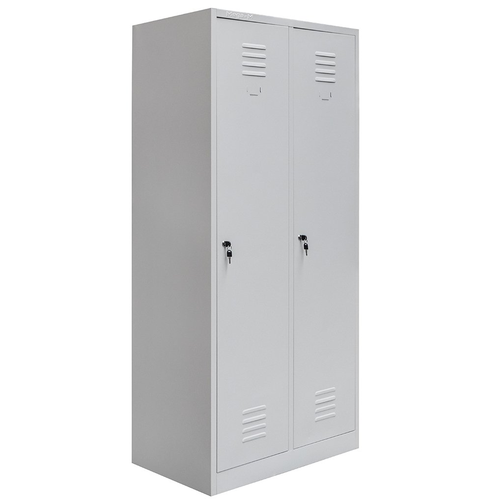 Mega-M S-80 armadietto spogliatoio 2 ante grigio con divisori