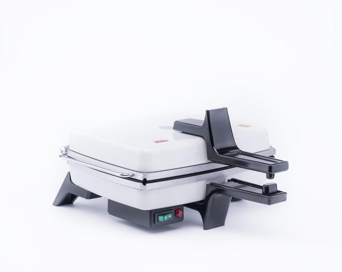 DEZAL piastra bistecchiera elettrica 1300 W bianca rigata