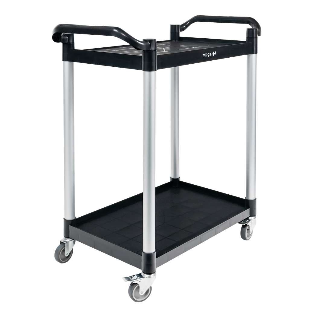 Mega-M carrello servizio nero 80x40x95 cm 2 ripiani plastica
