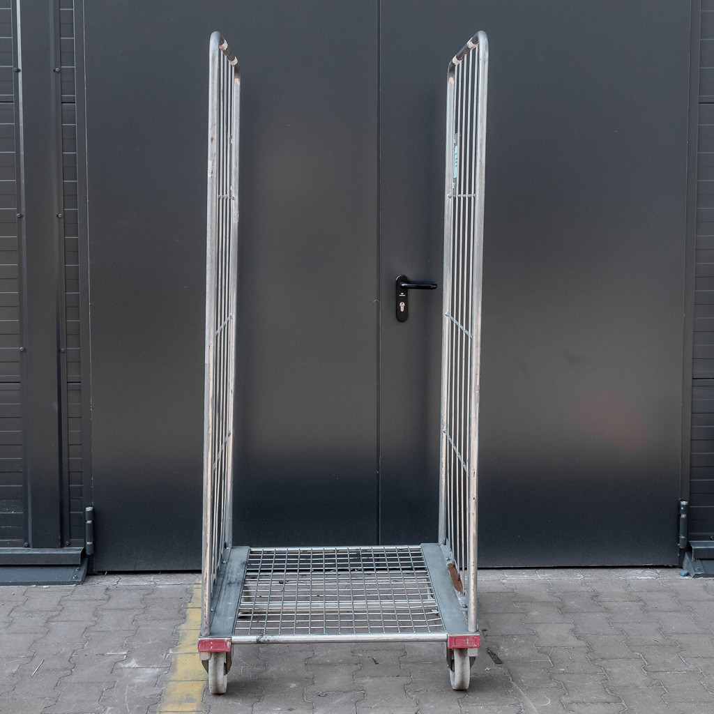 Rollcontainer rete carrello logistico 2 sponde base a rete