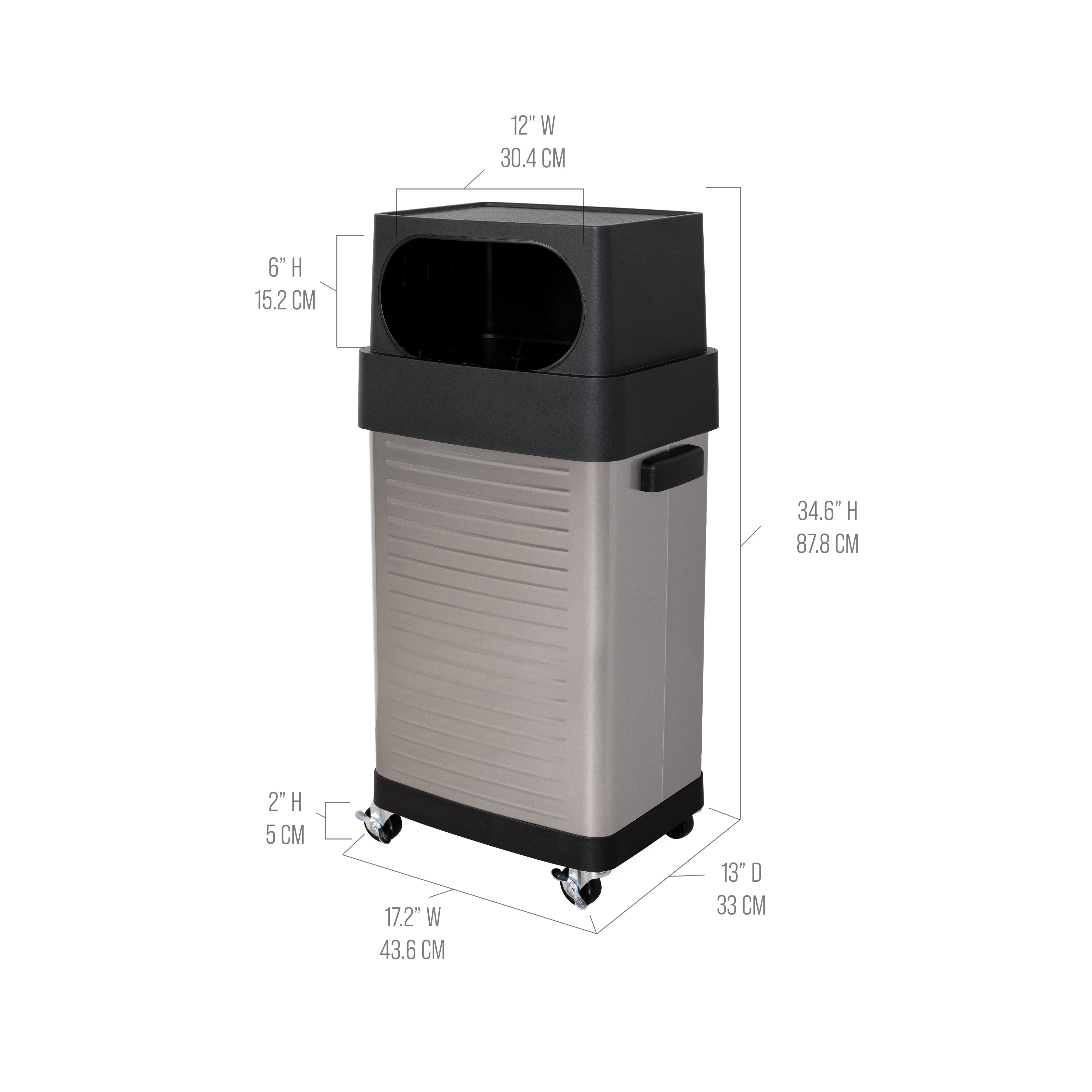 Seville Classics UltraHD Pattumiera Inox 64 L con Ruote