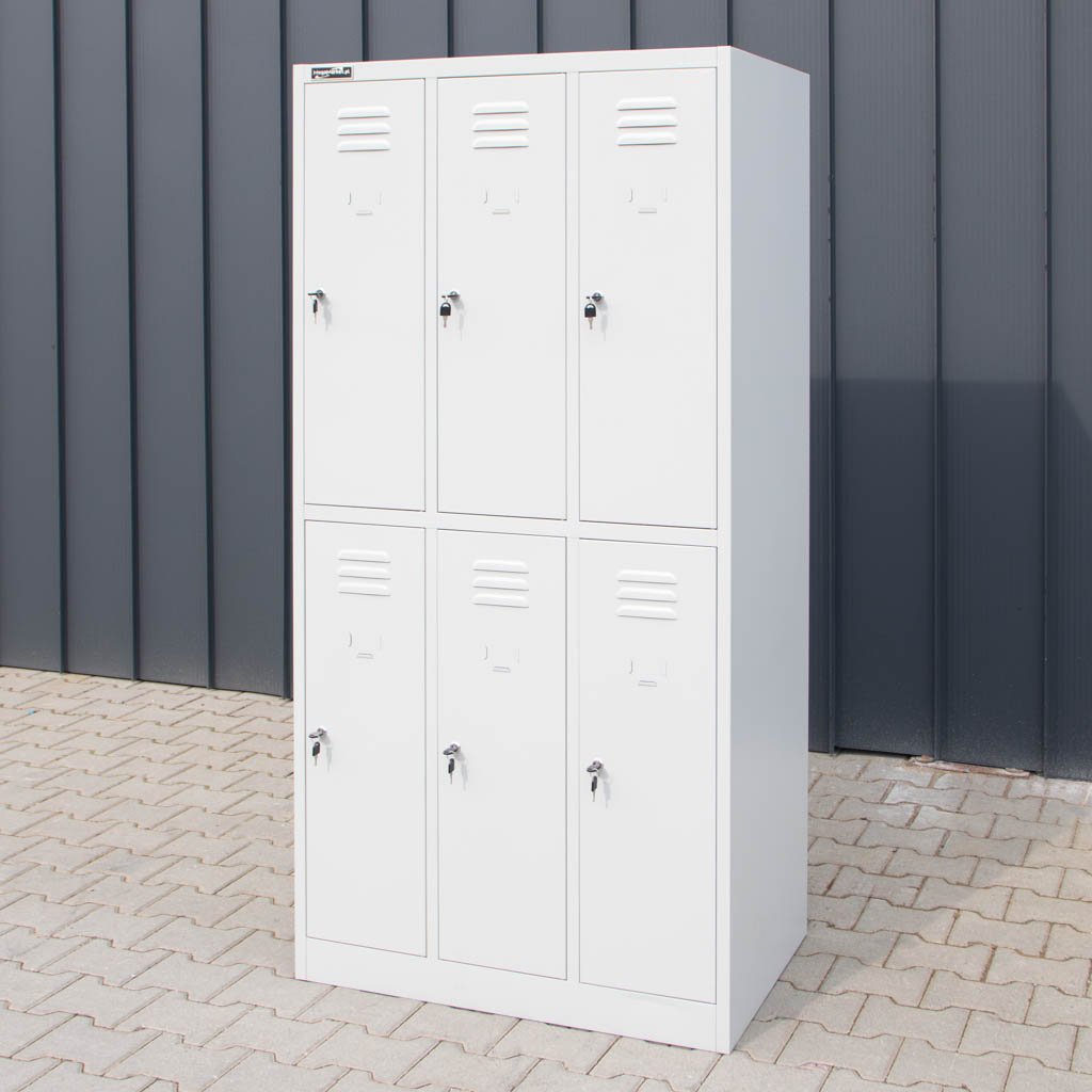 Mega-M S armadio spogliatoio 6 ante grigio 90 cm