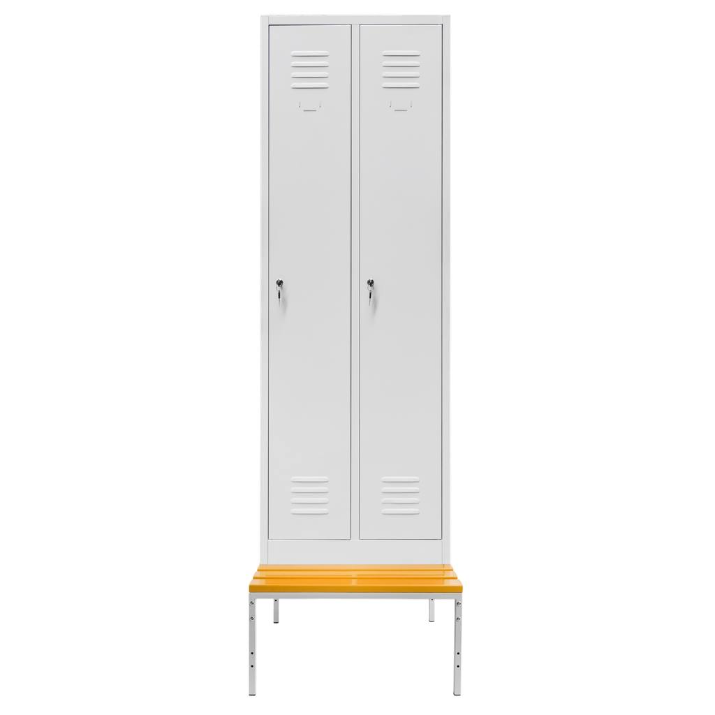 Mega-M S-60 cm armadio spogliatoio 2 ante grigio con panca