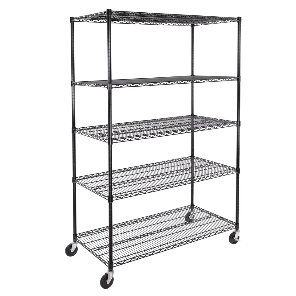 Seville Classics UltraDurable Scaffale 5 Ripiani Nero 122 cm