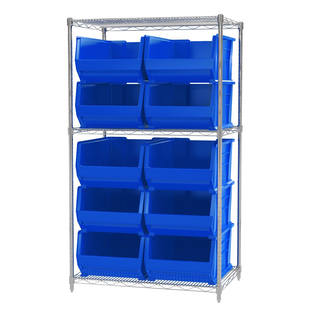 Akro-Mils AWS24361288 scaffale 3 ripiani con 10 contenitori