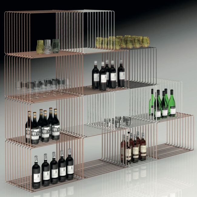 Agosistem Parallelepipedo Espositivo Tondino Cromato 60x40x60 cm
