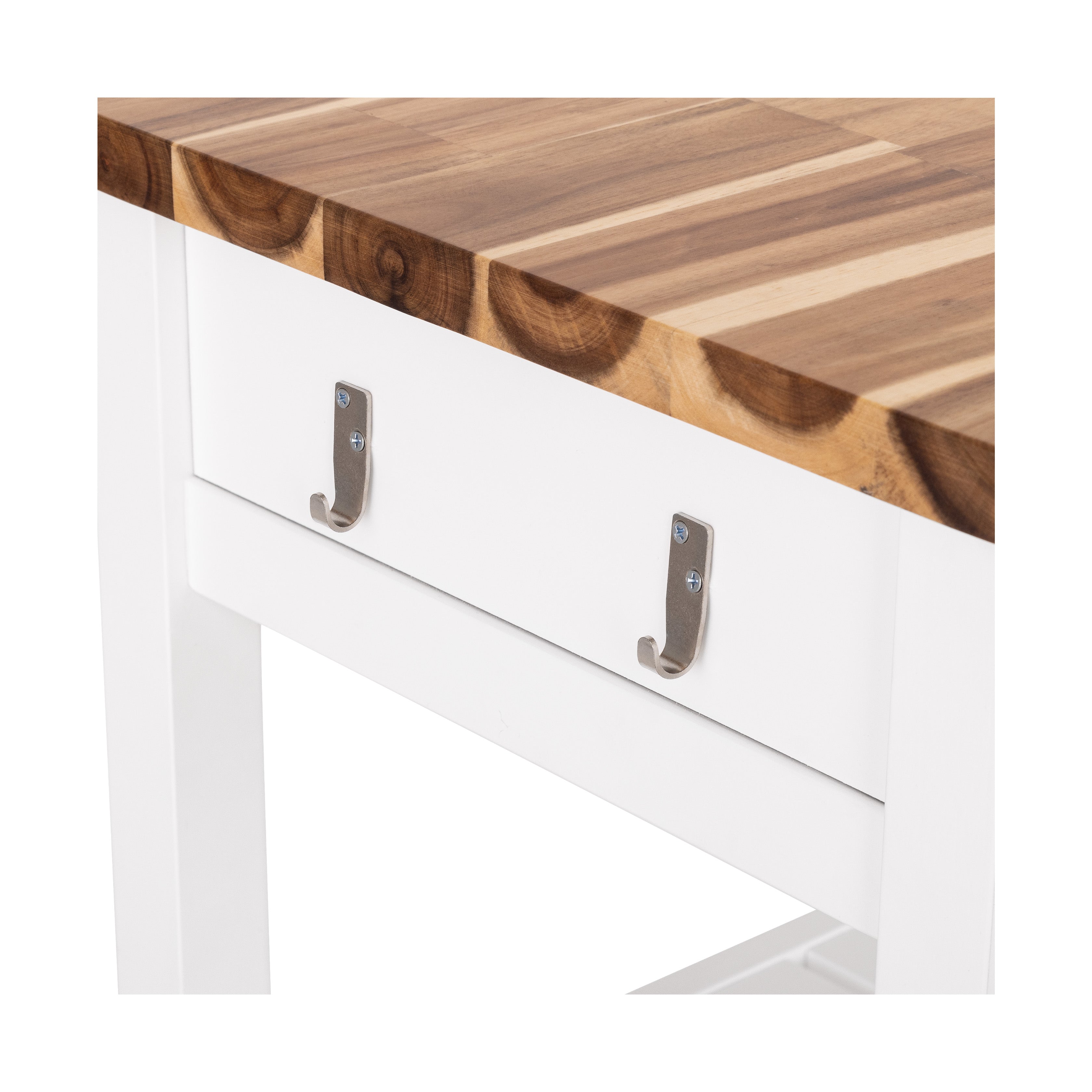 Seville Classics Carrello Cucina Acacia 2 Cassetti