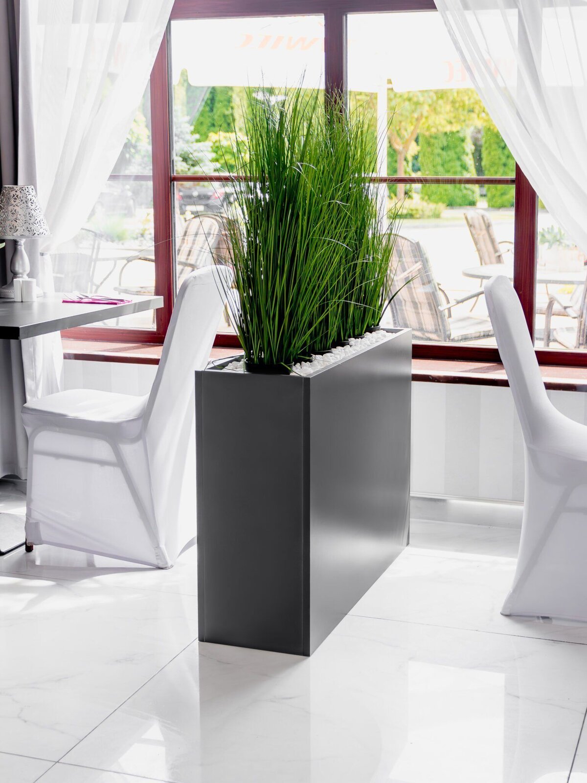 Mega-M 0164 fioriera interno antracite 135x30x70 cm con ruote