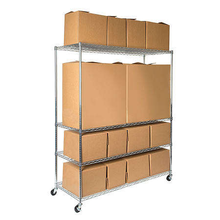 Seville Classics UltraDurable Scaffale Acciaio 4 Ripiani 152 cm
