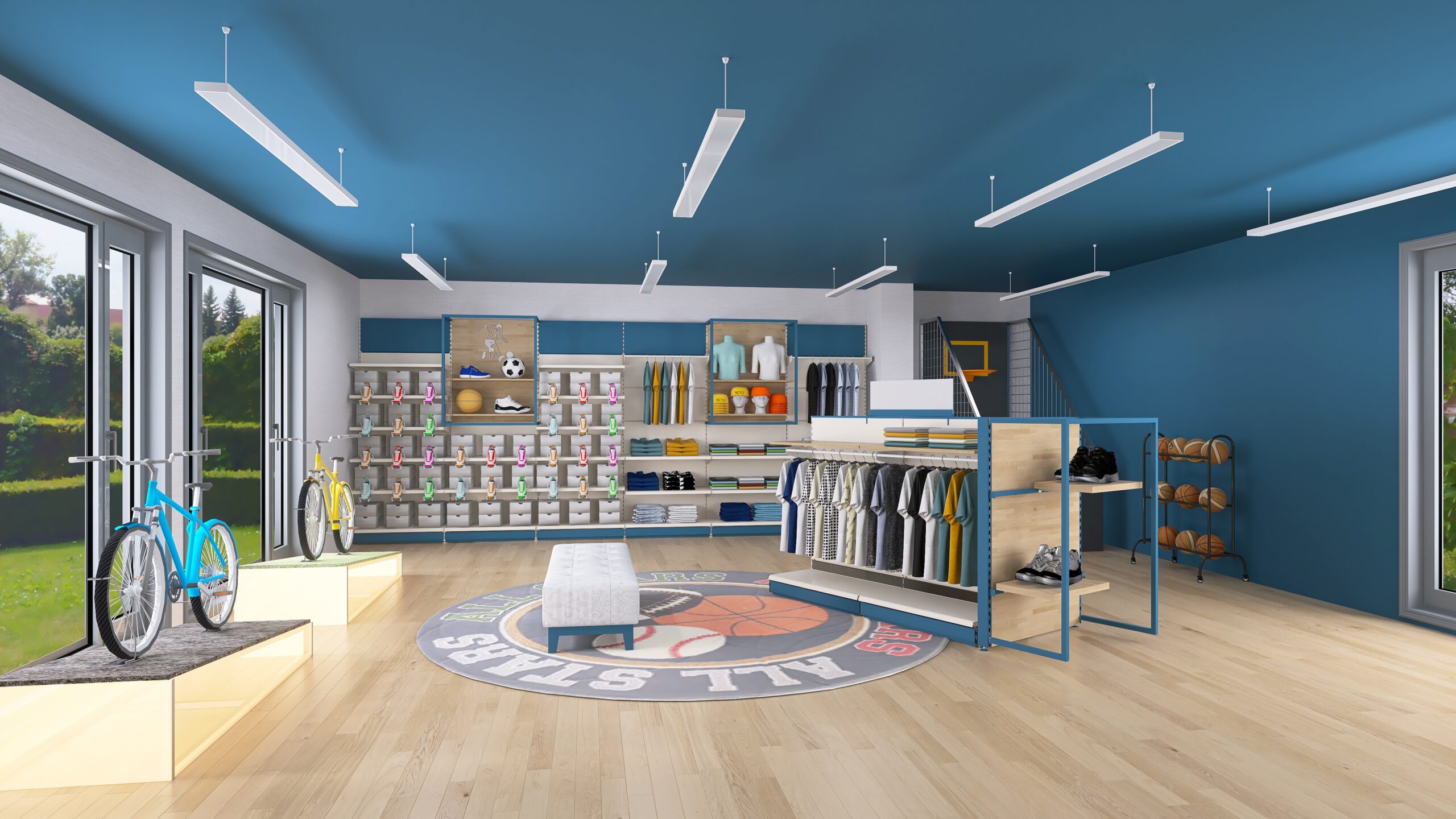 Design89 arredo negozio articoli sportivi