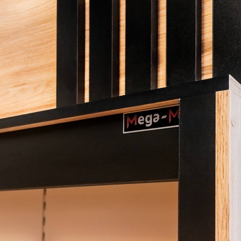 Mega-M H-244 scaffale pane rovere oro 247,5x62 cm con banner
